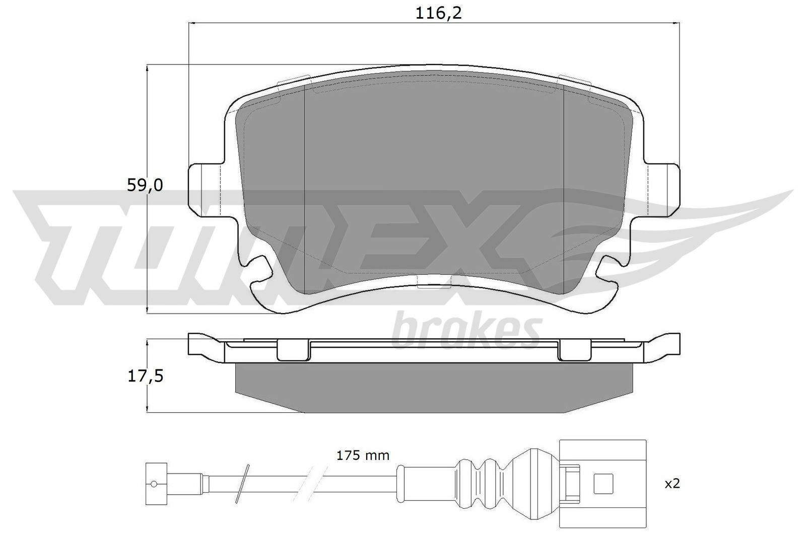 Sada brzdových destiček, kotoučová brzda TOMEX Brakes